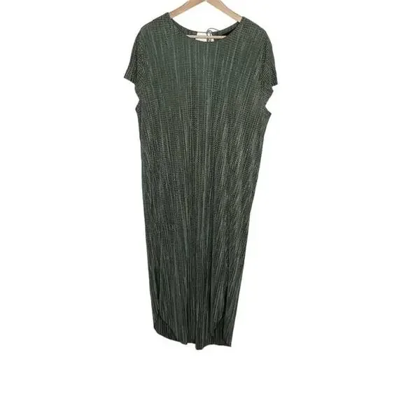 Subina Musayev Anthropologie Textured Renaissance Midi Dress Size Large Green - Picture 4 of 11